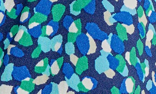 Jones New York Dot Print Keyhole Crepe Top In Pacific Navy Multi