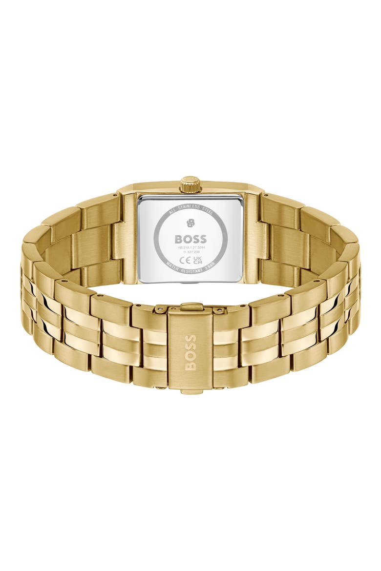 Strivo Goldtone Tank Bracelet Watch, 25.6mm x 28mm, Alternate, color, SILVER