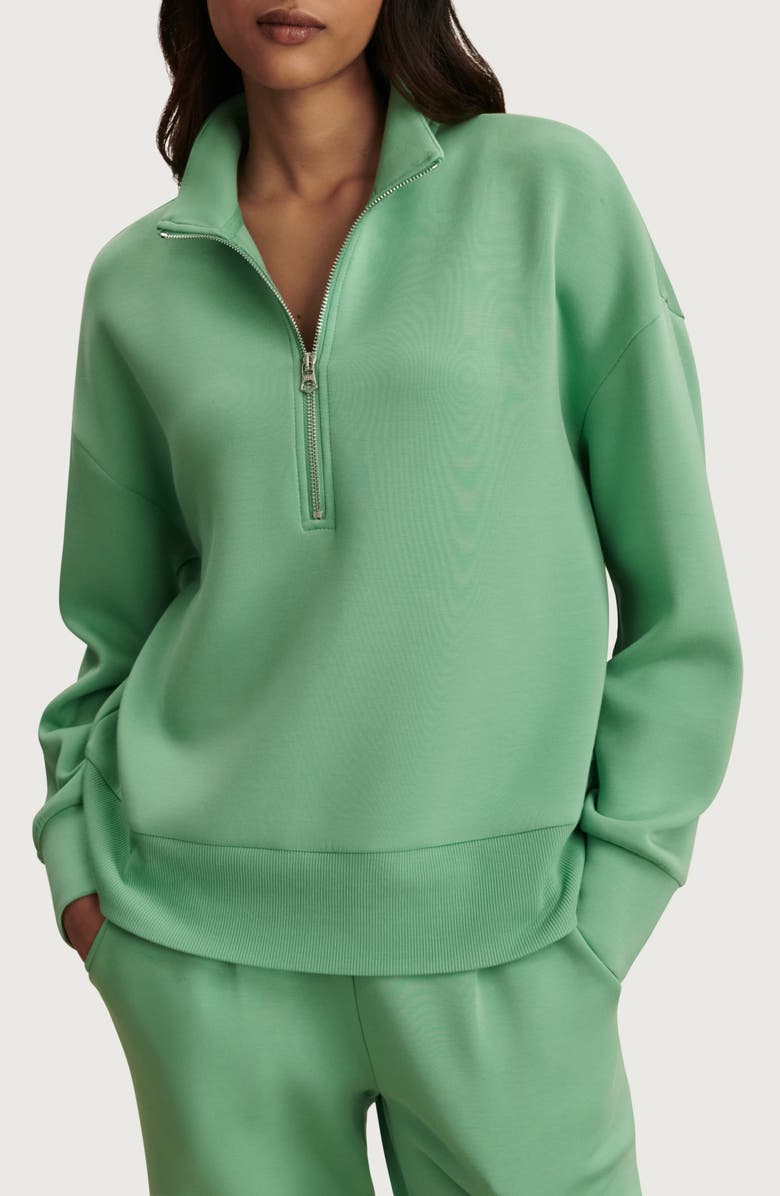 Varley Mavis Half Zip Sweatshirt, Main, color, Green Spruce