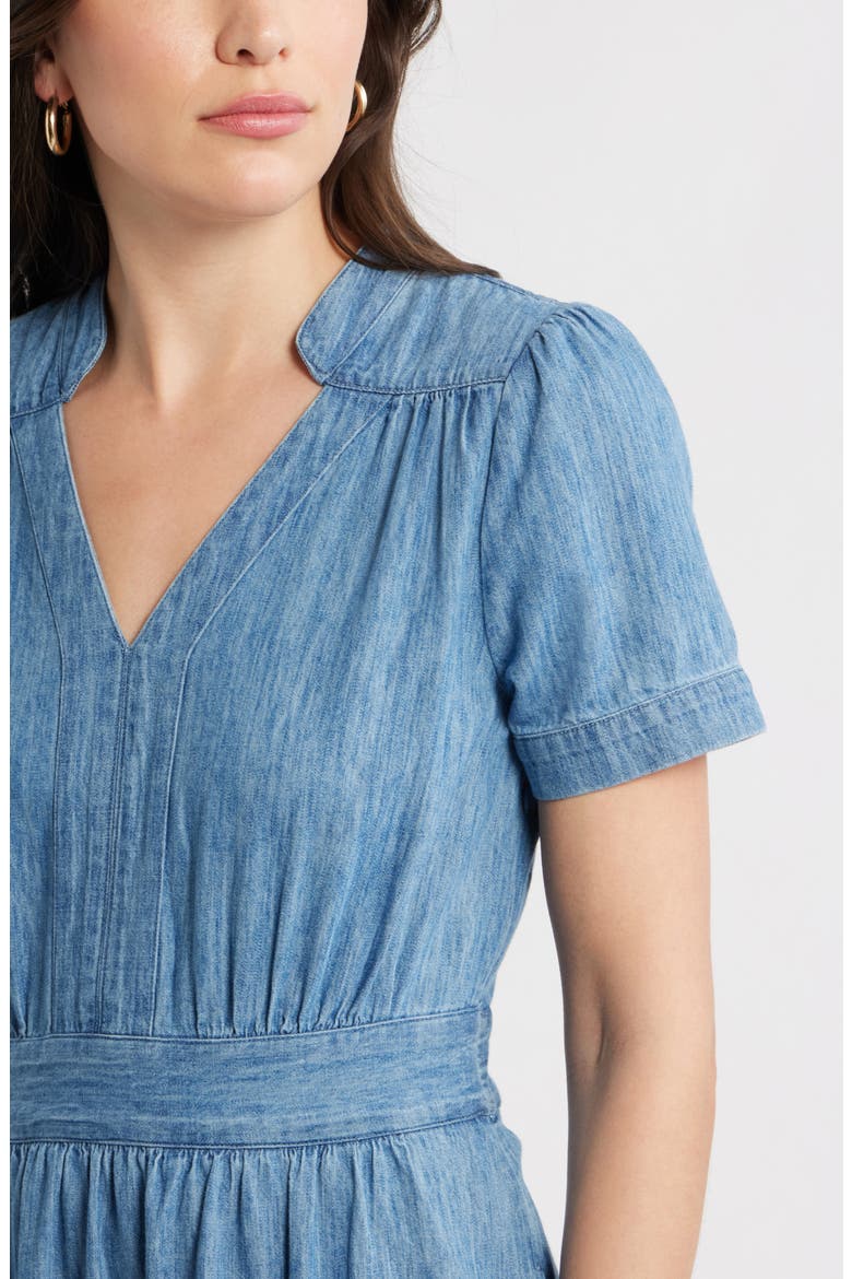 Cotton Chambray Midi Dress, Alternate, color, MEDIUM WASH