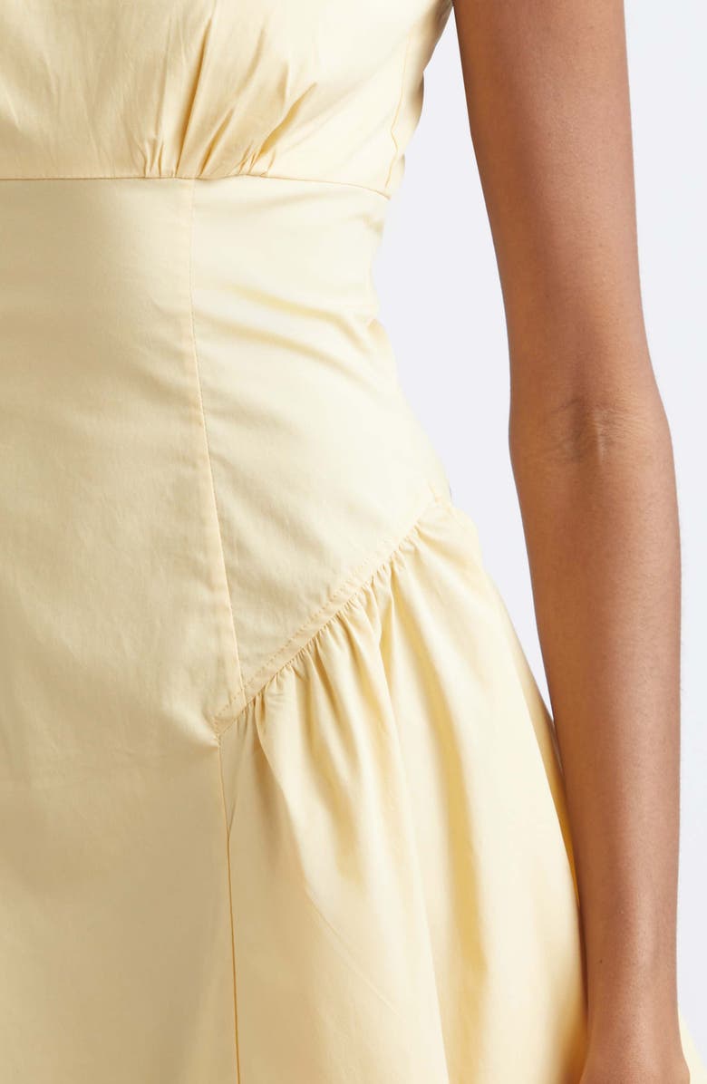 STAUD Gwen Pleated Drop Waist Minidress, Alternate, color, Butter
