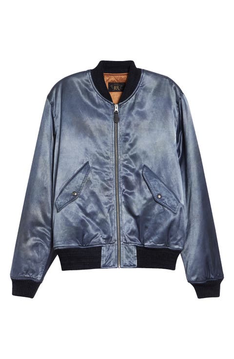 Quilted Embroidered Satin Flight Jacket