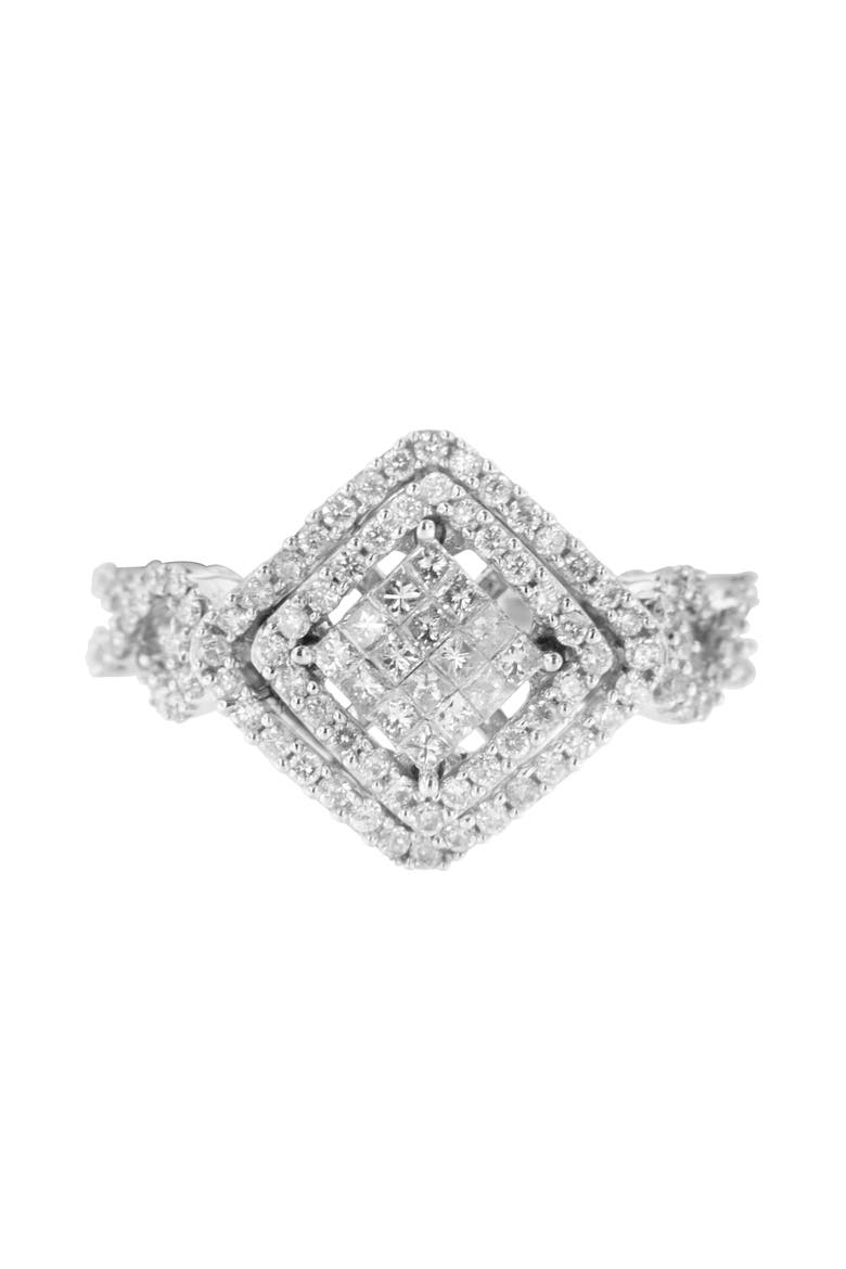 14KT White Gold Diamond Composite Ring, Main, color, White