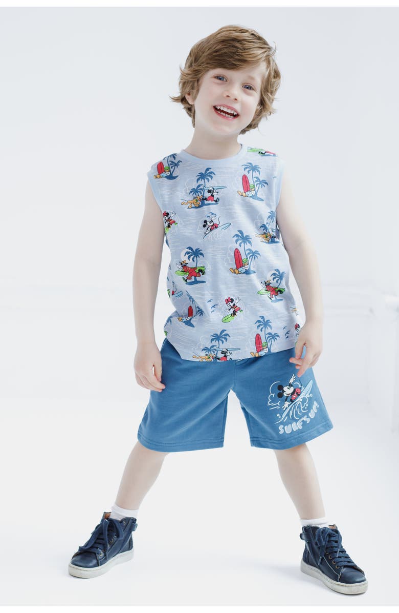Disney Mickey Mouse & Friends 3pc Tank Top, Tee & Shorts Set, Alternate, color, Multicolor