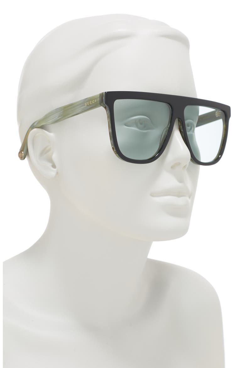 61mm Square Sunglasses, Alternate, color, BLACK GREEN BLUE