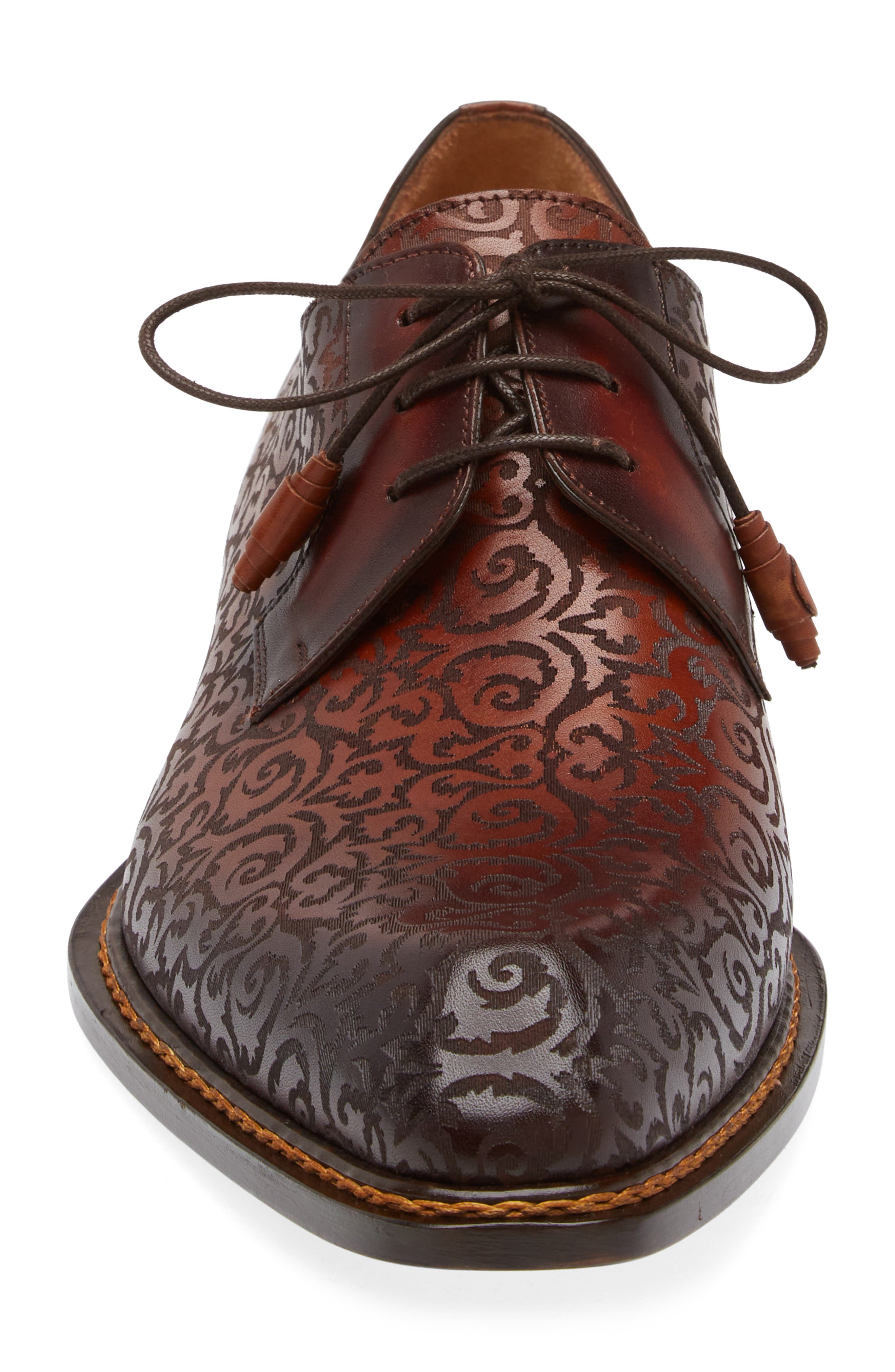Mezlan Lontani Plain Toe Derby, Alternate, color, Cognac/ Rust