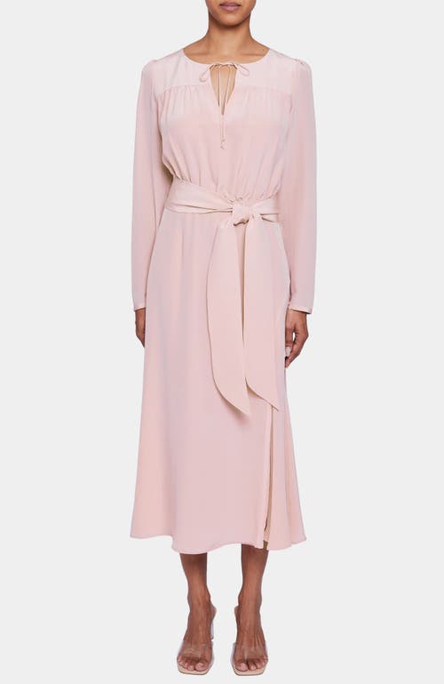 Santorelli Tessa Long Sleeve Midi Fit And Flare Dress In Pink