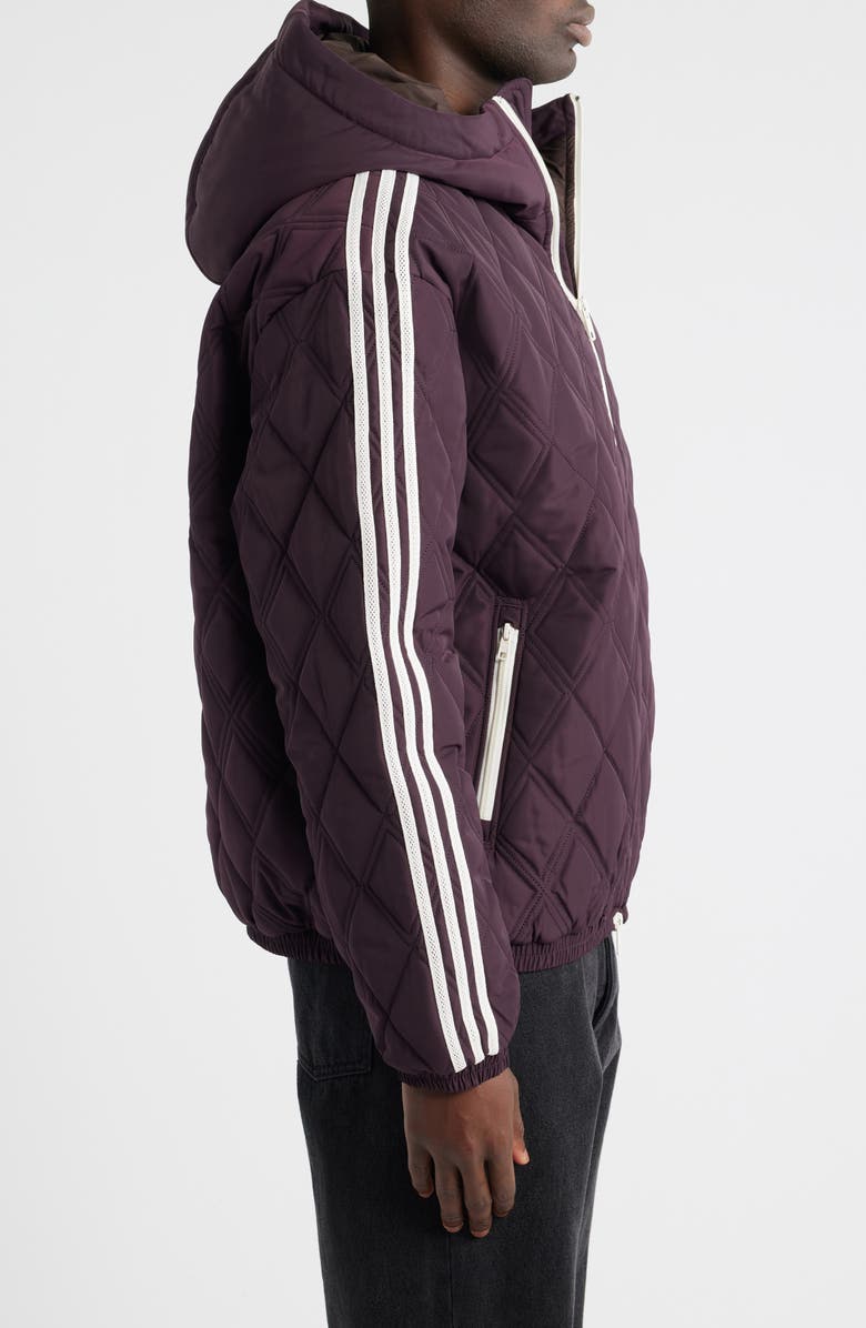 adidas x Wales Bonner Hooded Quilted Jacket, Alternate, color, Shadow Maroon