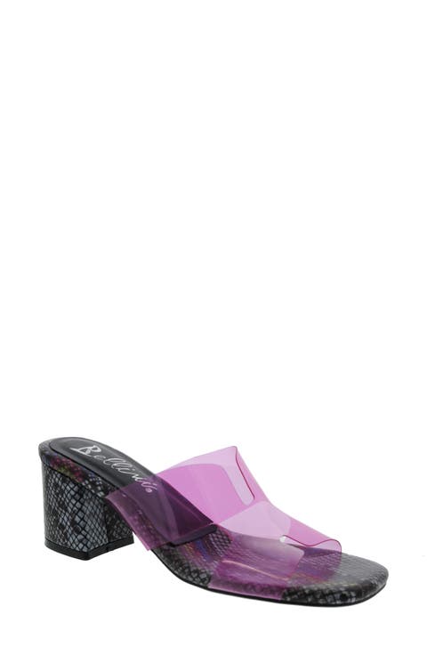 Faze Transparent Block Heel Sandal (Women)