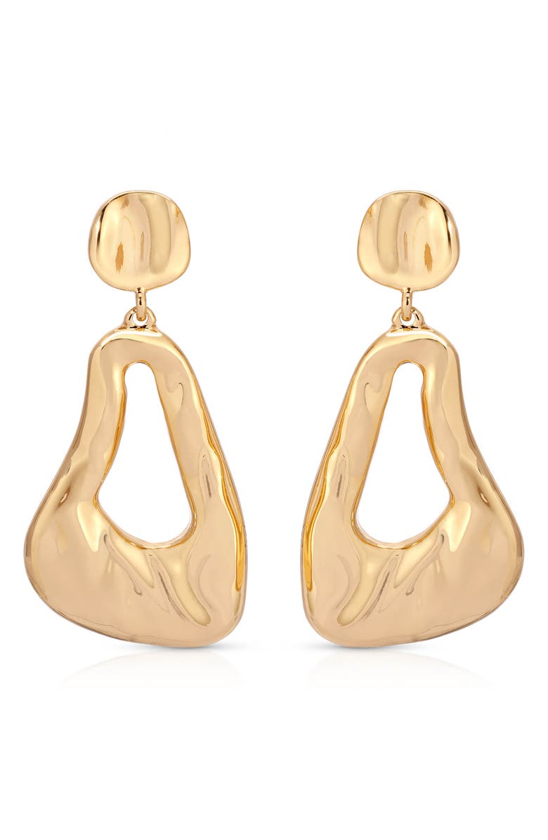 Ettika Molten Drop Earrings, Main, color, Gold