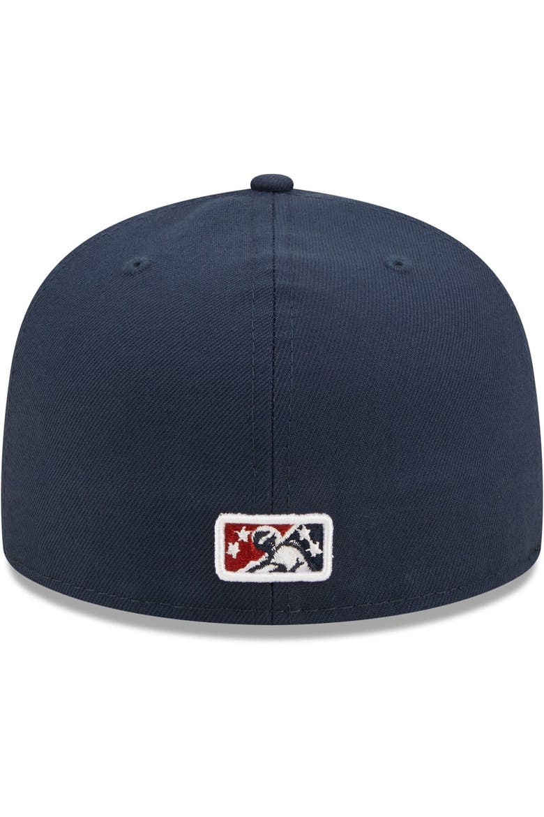 Men's New Era Navy Round Rock Express Authentic Collection Road 59FIFTY Fitted Hat, Alternate, color, Navy