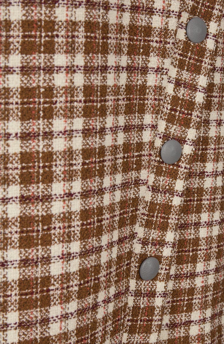 REMAIN Birger Christensen Marina Check Cotton Blend Tweed Midi Skirt, Alternate, color, 