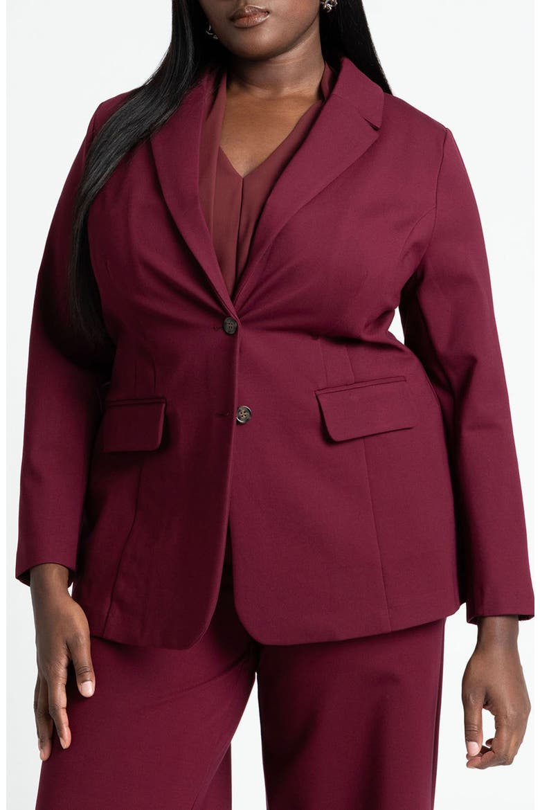 The Ultimate Stretch Long Two Button Blazer, Main, color, MAROON BANNER