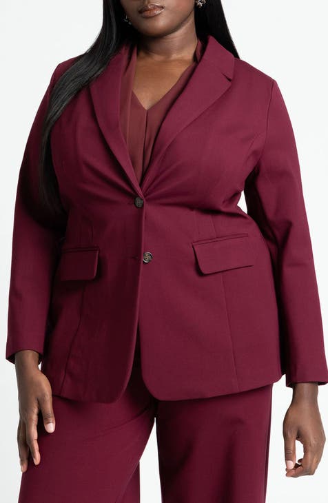 Maroon suit jacket womens hotsell