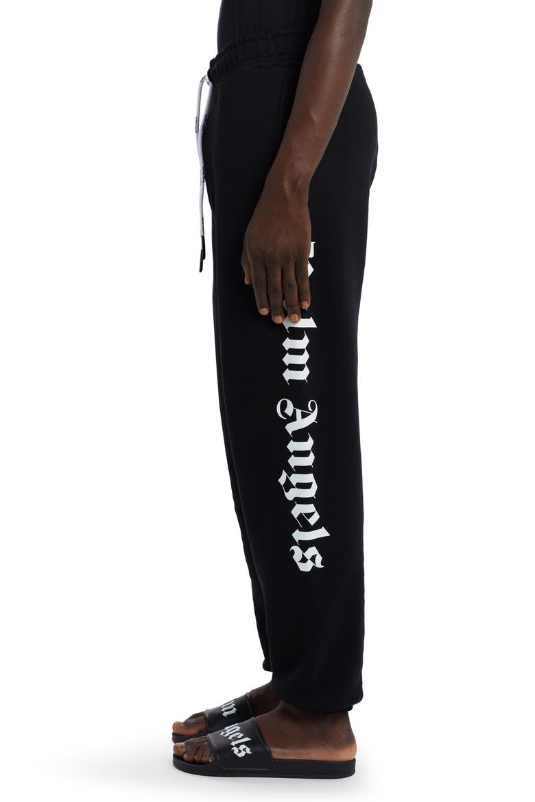 Side Logo Cotton Joggers, Alternate, color, BLACK WHITE