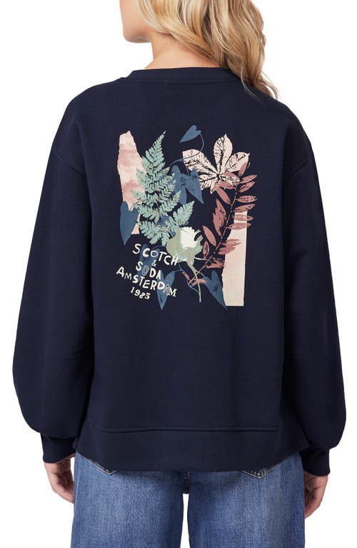 Scotch & Soda Oversize Side Vent Sweatshirt In Blue