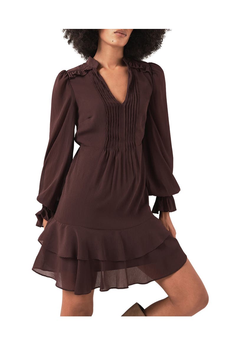 Ruffle Mini Dress, Main, color, Burgundy