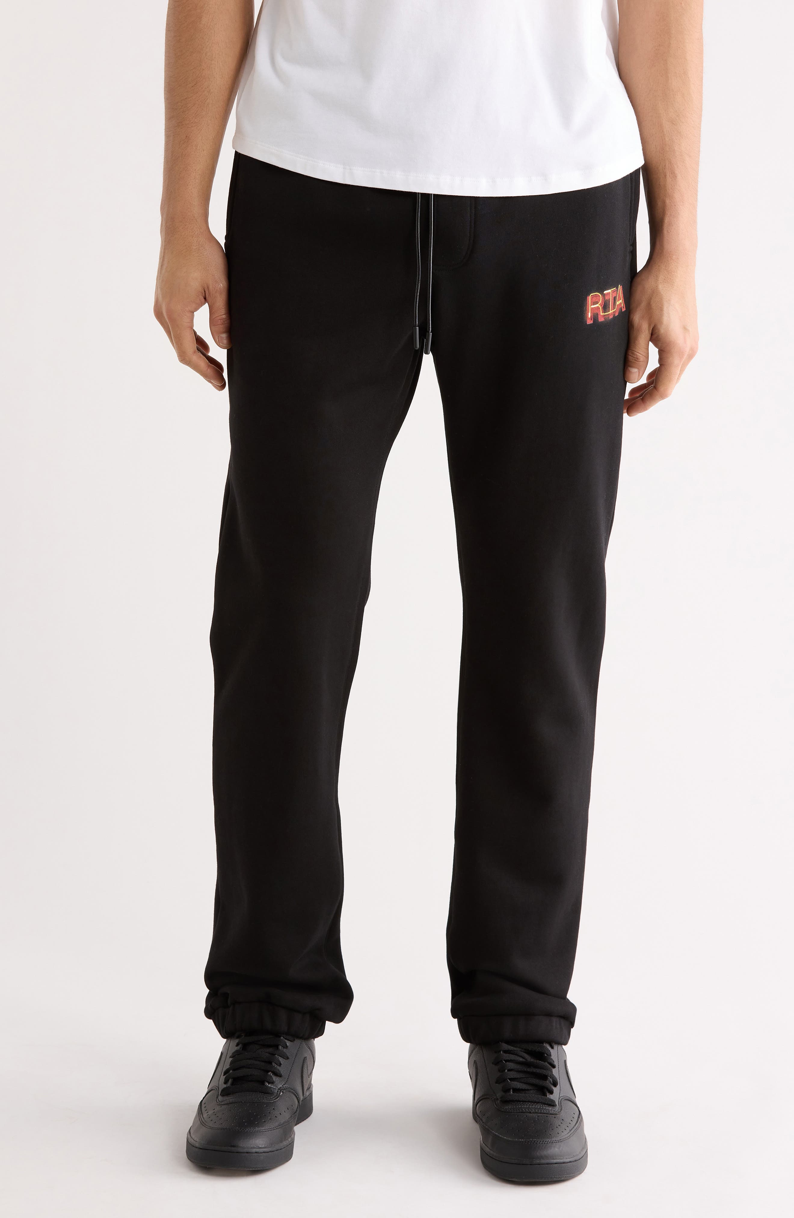 RtA Owen Neon Logo Cotton Sweatpants