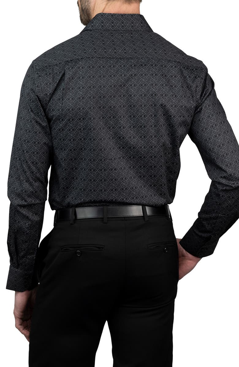 KARL LAGERFELD Trim Fit Karl Print Cotton Dress Shirt, Alternate, color, Black