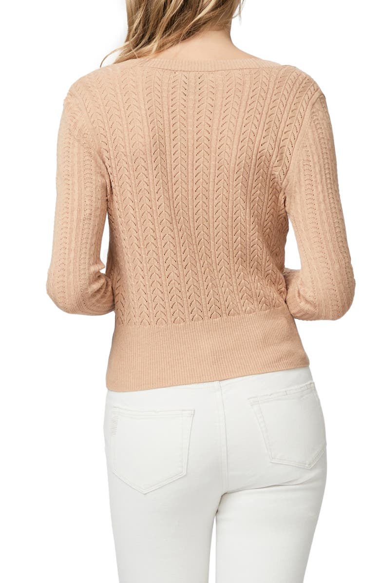 PAIGE Alvida Pointelle Cardigan, Alternate, color, Soft Camel