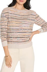 NIC+ZOE Mirage Seamed Cotton Blend Sweater