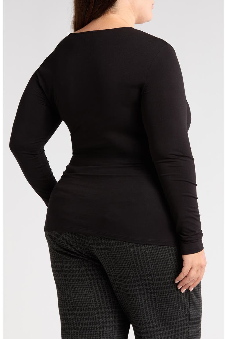 Liquid Cross Front Top, Alternate, color, BLACK