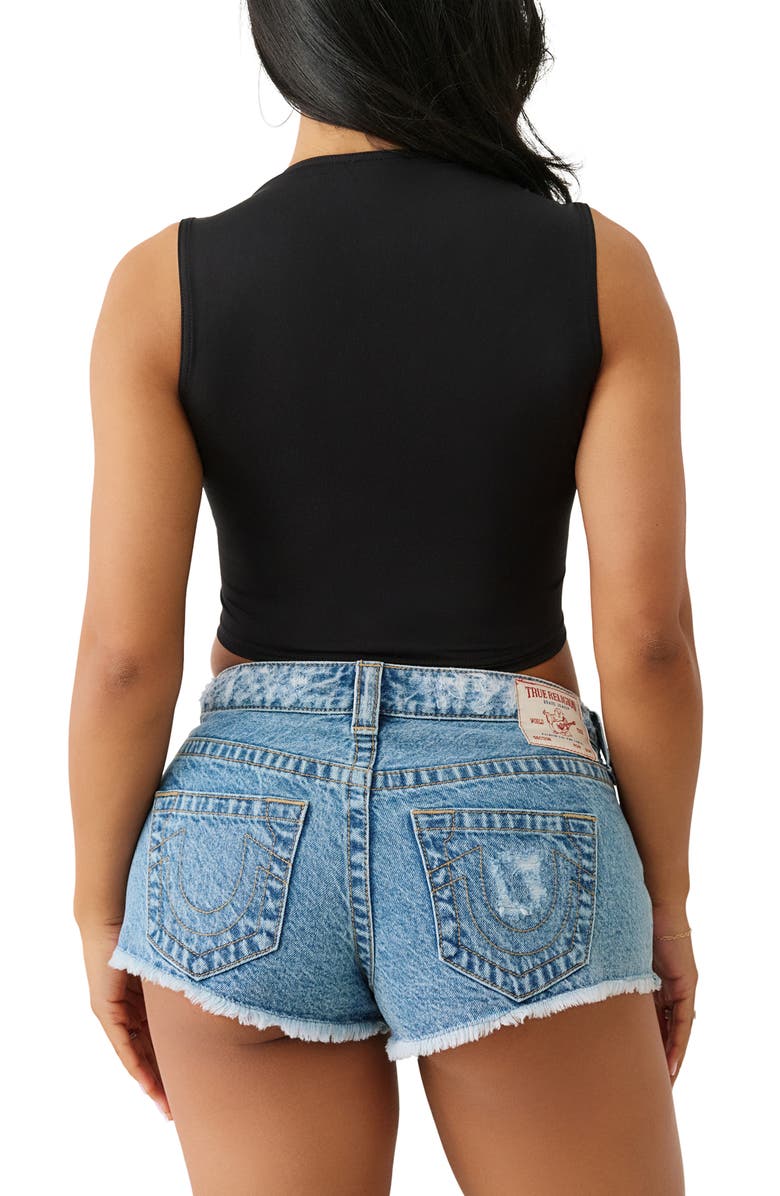 True Religion Logo Square Neck Tank, Alternate, color, Jet Black