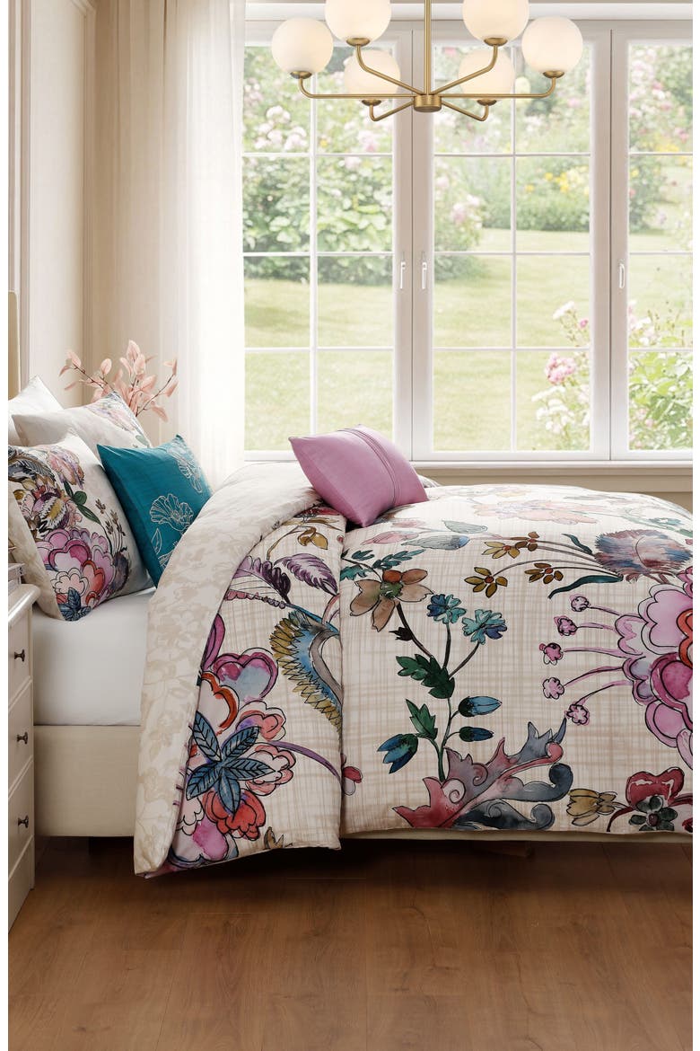 WATERCOLOR JACOBEAN K, Alternate, color, PURPLE FLORAL