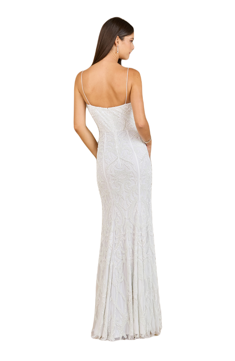 LARA New York Beaded Spaghetti Strap Mermaid Gown, Alternate, color, Ivory