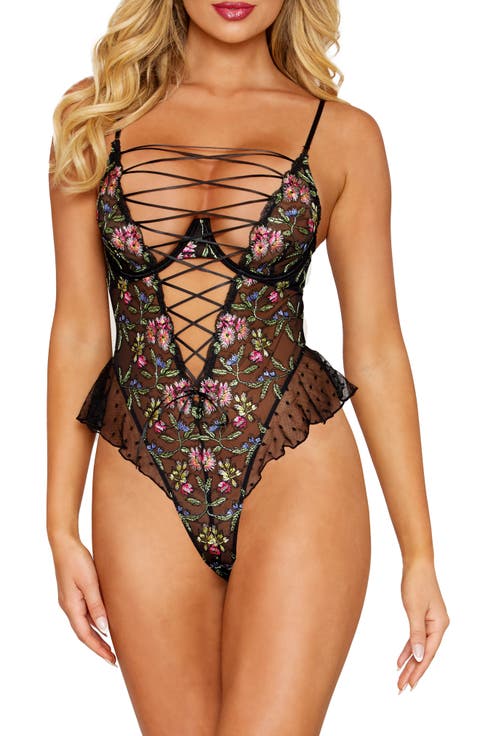 Ruffled Lace Underwire Teddy