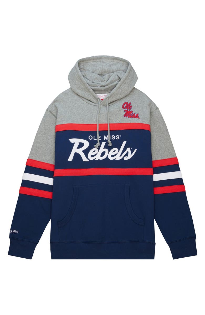 Mitchell & Ness Men's Mitchell & Ness Navy Ole Miss Rebels Head Coach Pullover Hoodie, Alternate, color, Navy