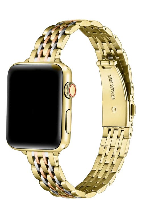The Posh Tech Rainey Tricolor Apple Watch® Bracelet Watchband In Gold/silver/rose Gold