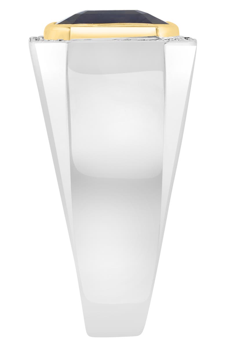 EFFY Men's Sterling Silver Diamond Smoky Quartz Ring - Size 10 - 0.15 ctw., Alternate, color, 