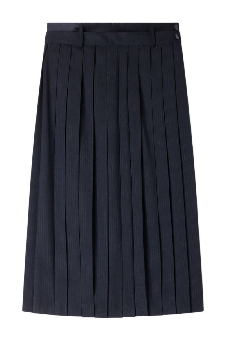 Midi pleated skirt, Alternate, color, Navy blue