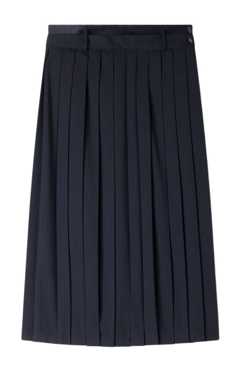 SANDRO Midi pleated skirt, Alternate, color, Navy Blue