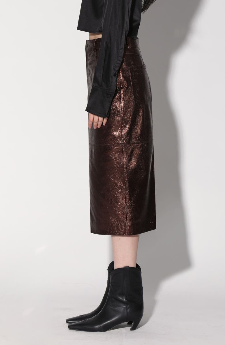 Walter Baker Glynice Metallic Leather Pencil Skirt, Alternate, color,