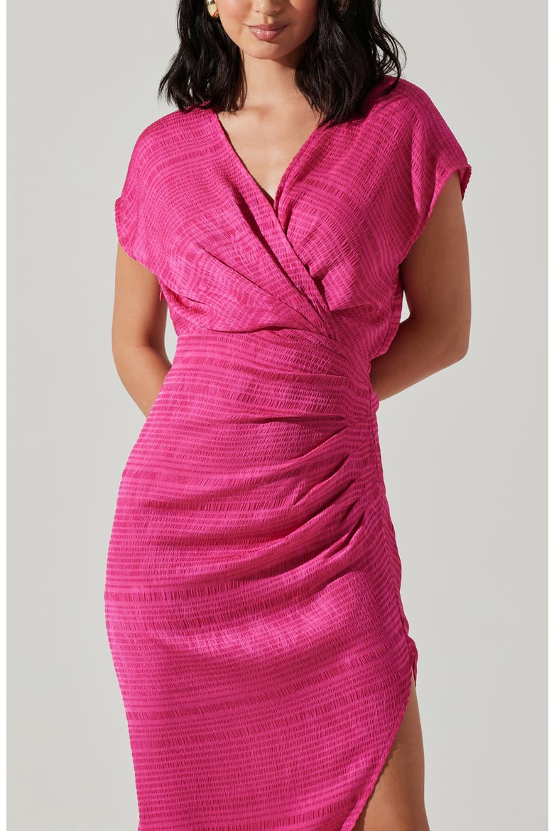 Rialto Asymmetric Midi Dress, Alternate, color, PINK