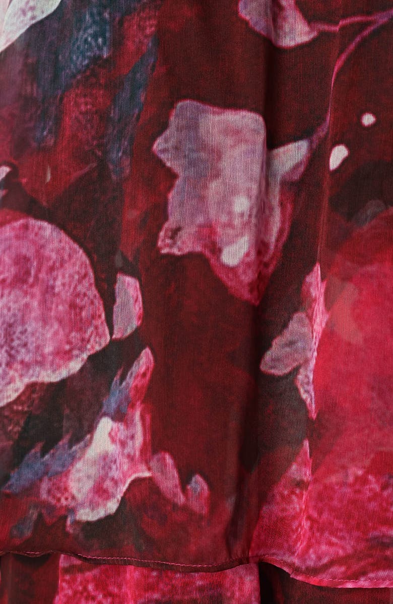 Petal & Pup Bloom Strapless Tiered Chiffon Maxi Dress, Alternate, color, Purple Floral