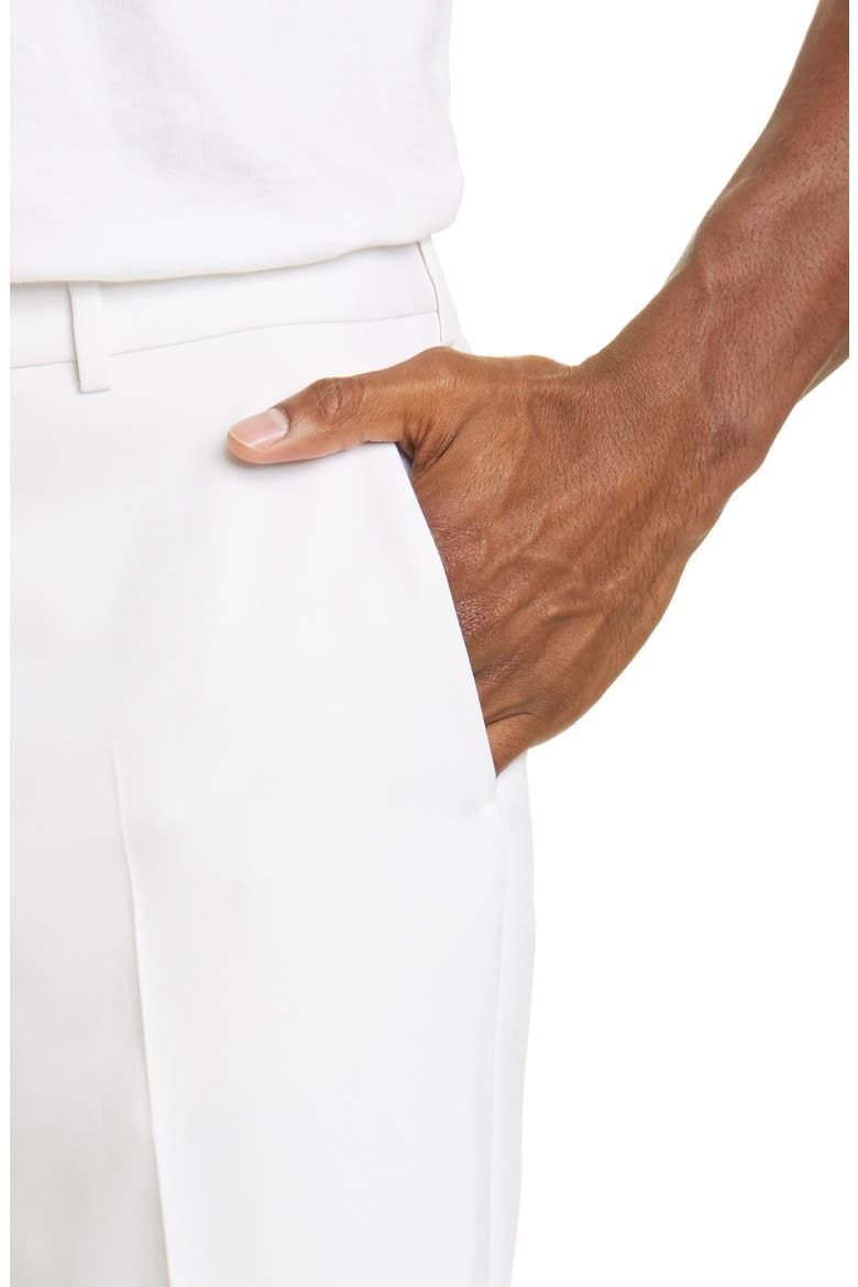 White Wool Straight Leg Pants, Alternate, color, IVORY