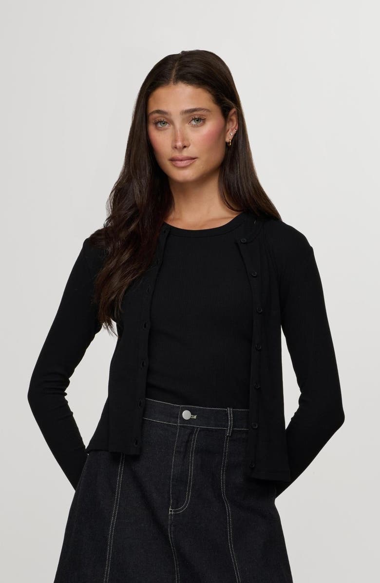 By Tess Collection Tank Twinset, Main, color, Black