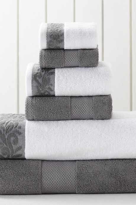 Modern Threads Filgree Jacquard Border Towel 6-Piece Set Dusty Rose