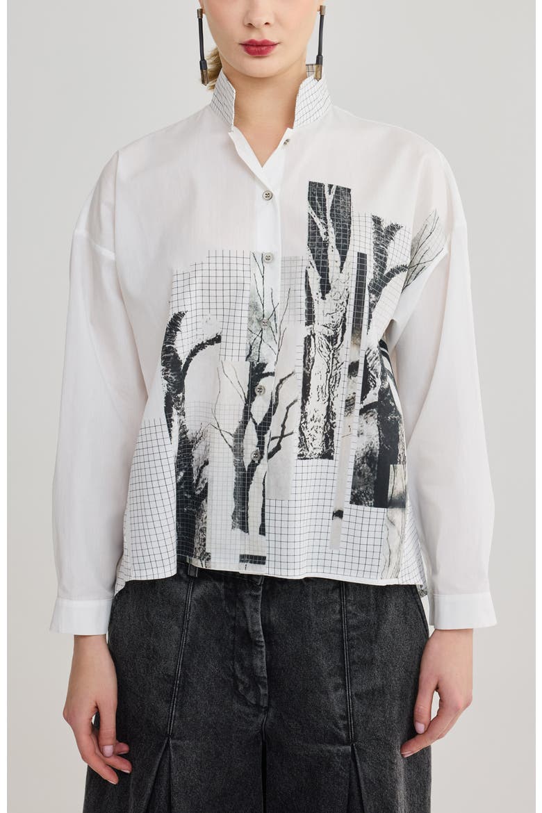 Shiloh Printed Cotton Shirt, Main, color, Black Print