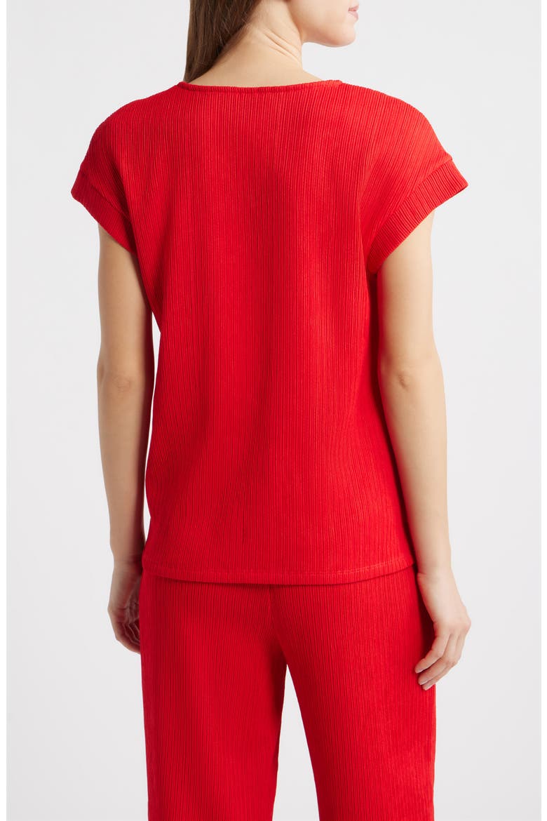 Knit V-Neck Top, Alternate, color, BEGONIA RED