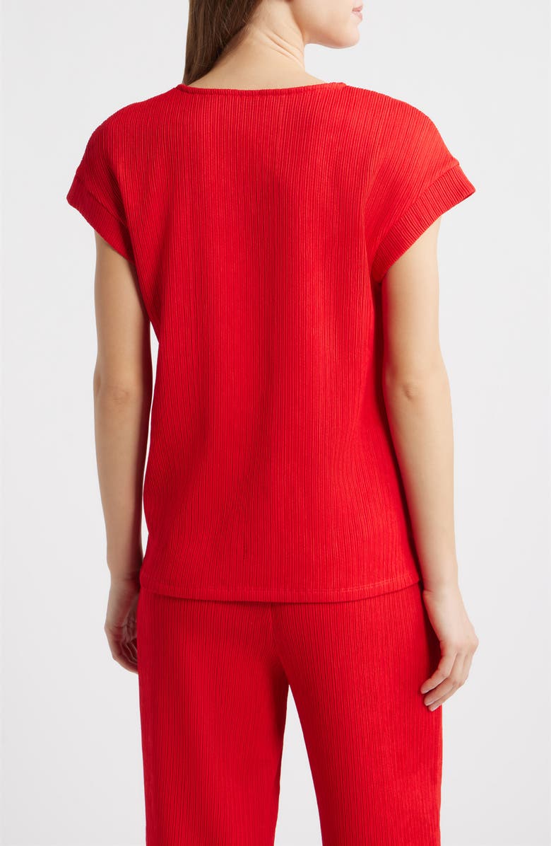 Anne Klein Knit V-Neck Top, Alternate, color, Begonia Red