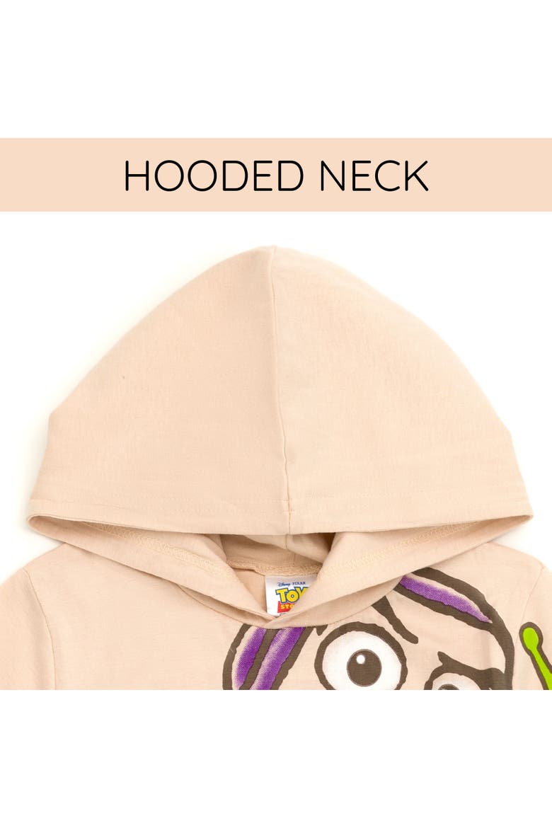 Toy Story 2-Piece Hooded Tee and Shorts Set, Alternate, color, Buzz Woody Beige