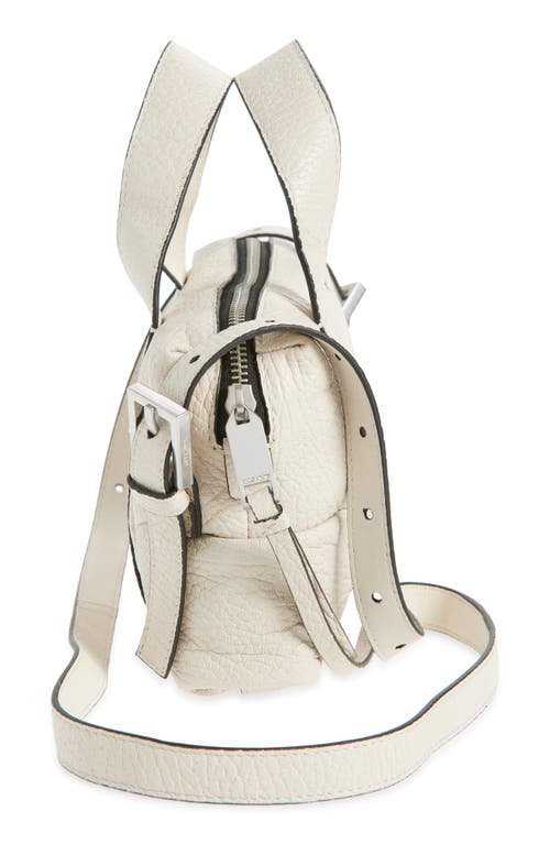 Allsaints Compact Ares Grain Leather Crossbody Bag In Neutral