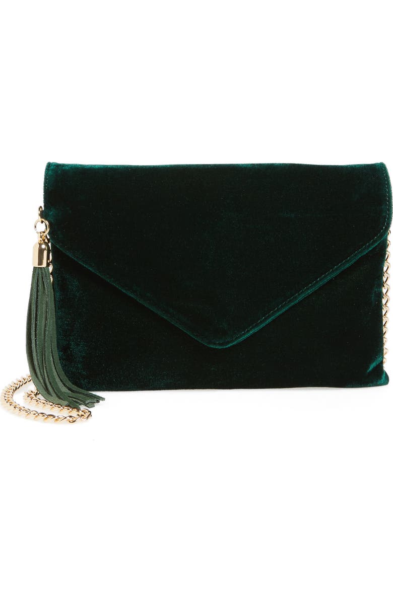 BP. Tassel Velvet Crossbody Bag, Main, color,