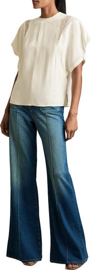 【海外限定】REISSTシャツ☆Harlowe Lace Insert T-Shirt, Cream Buy Reiss Cream Harlowe Lace-Insert T-Shirt from the Next UK