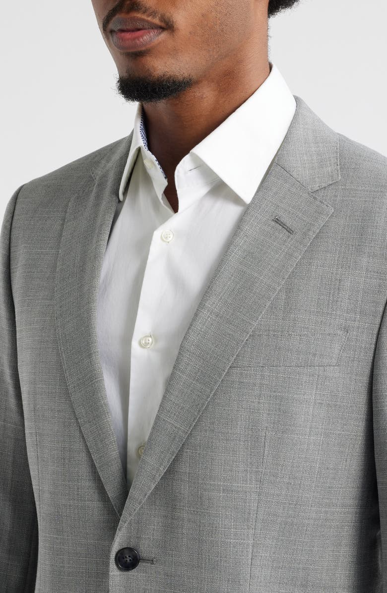 BOSS Huge Slim Fit Grey Mélange Suit, Alternate, color, Silver
