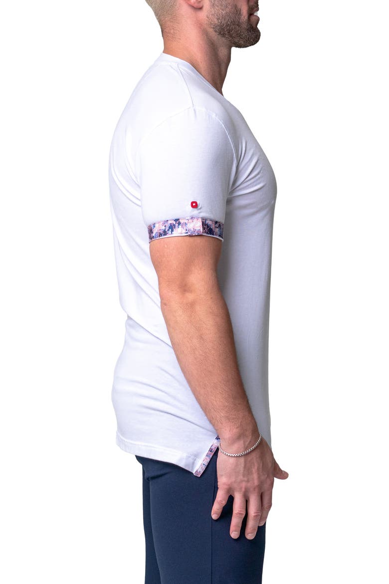 Vivaldi Solid Game White V-Neck T-Shirt, Alternate, color, WHITE
